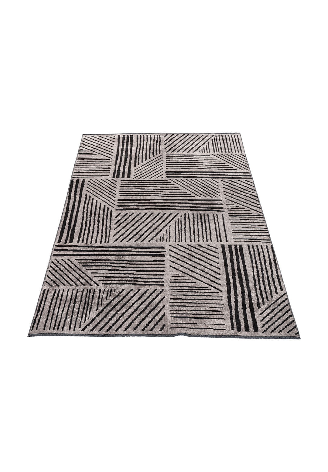 FIELD BLACK - LIGHT GREY RUG