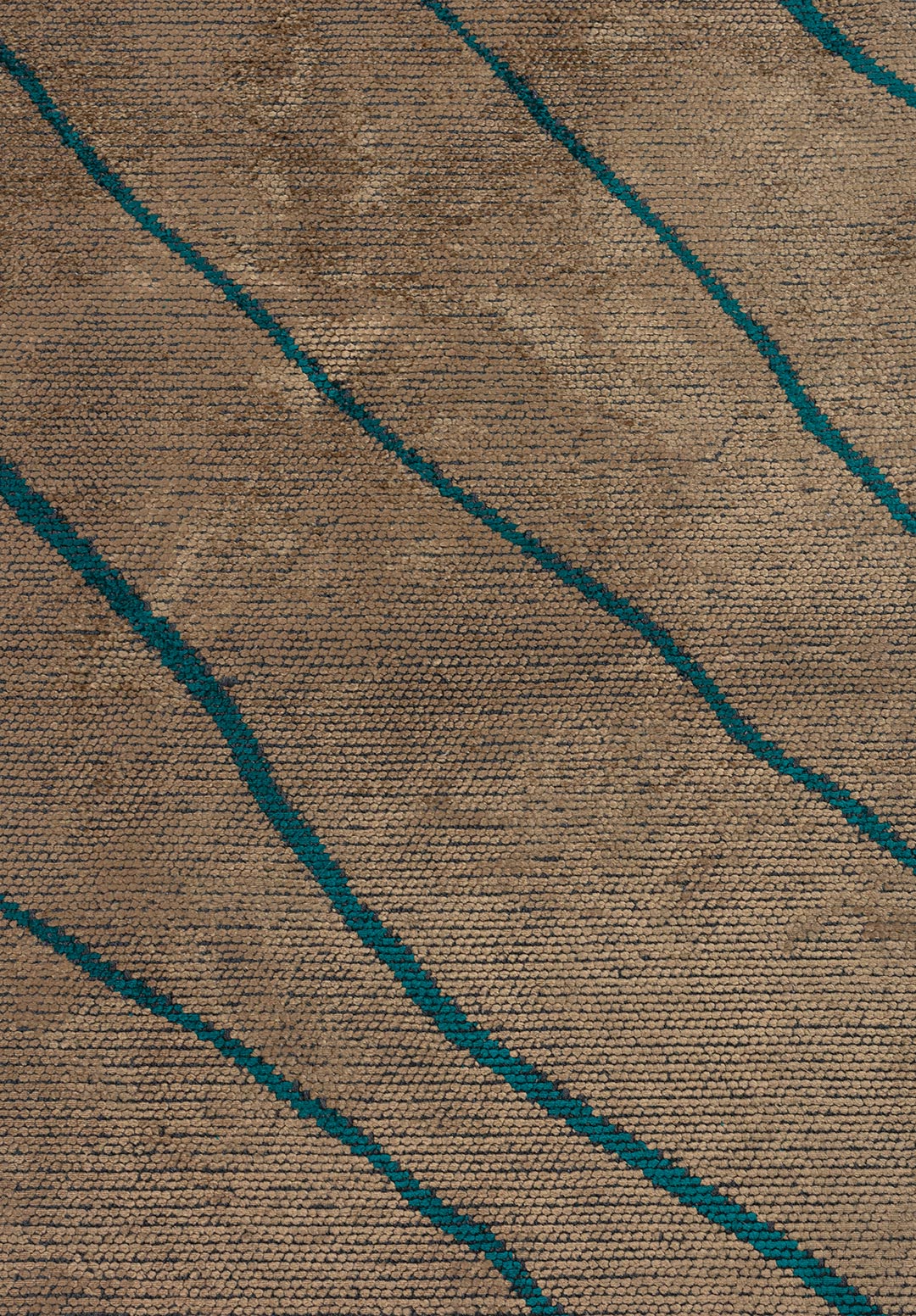 CURVE LIGHT BROWN - DARK TURQUOISE RUG