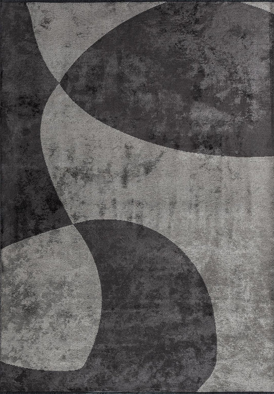 SWIRL CHARCOAL - CREAM RUG