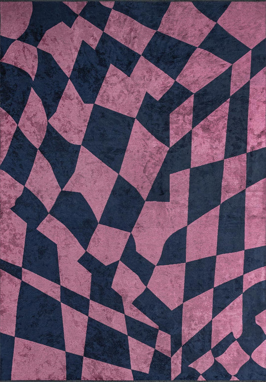 FLAG DARK NAVY- PINK RUG