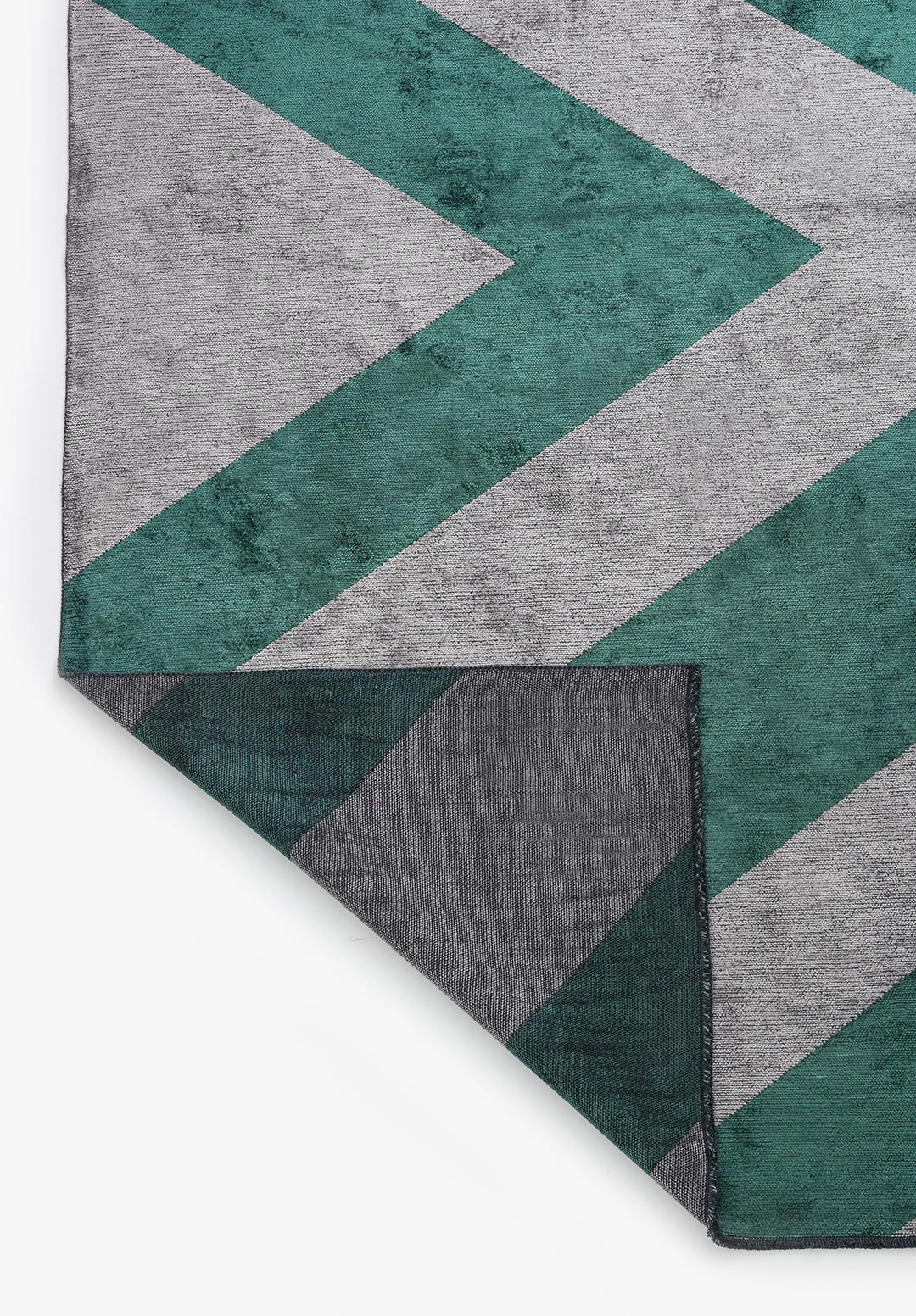 CORNER DARK GREEN - LIGHT GREY RUG