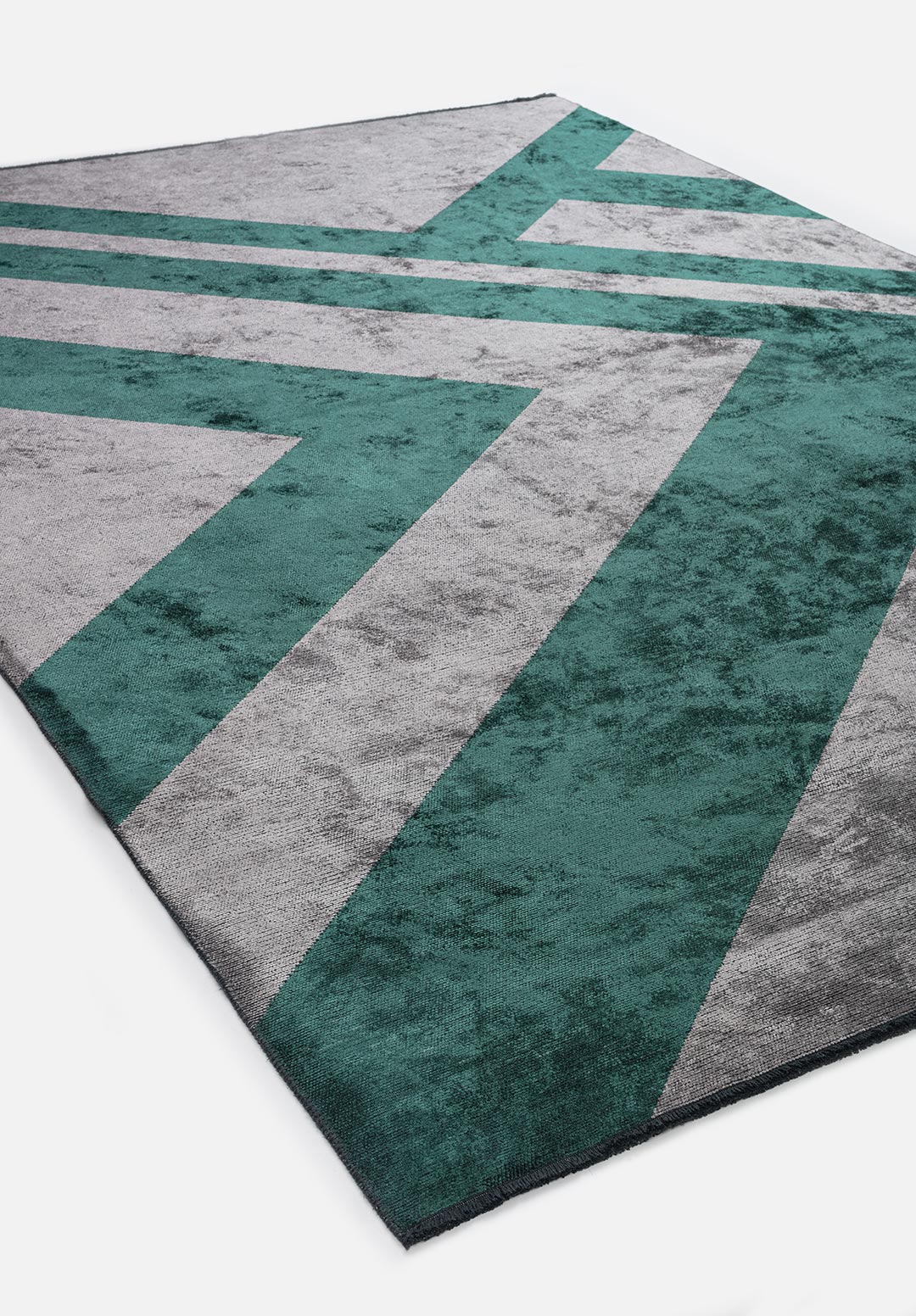 CORNER DARK GREEN - LIGHT GREY RUG