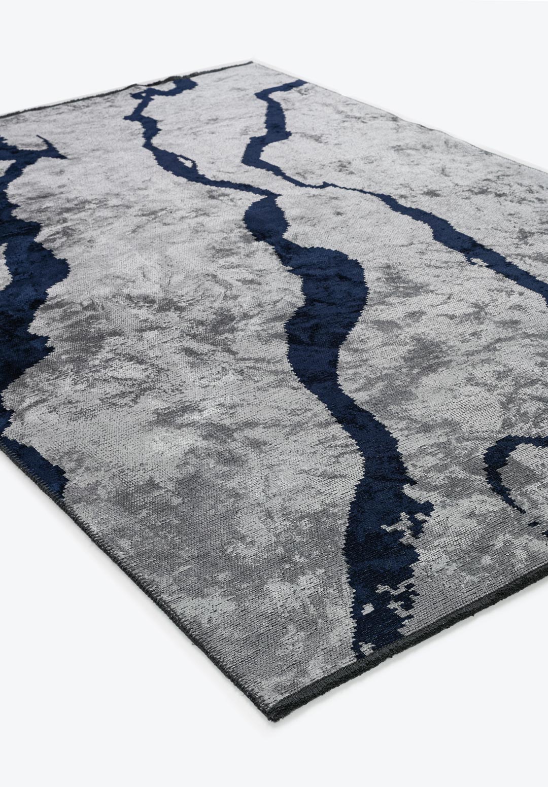 AURA DARK NAVY - ICE BLUE RUG