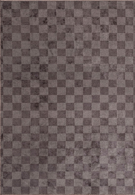 CHECKERS CHARCOAL RUG