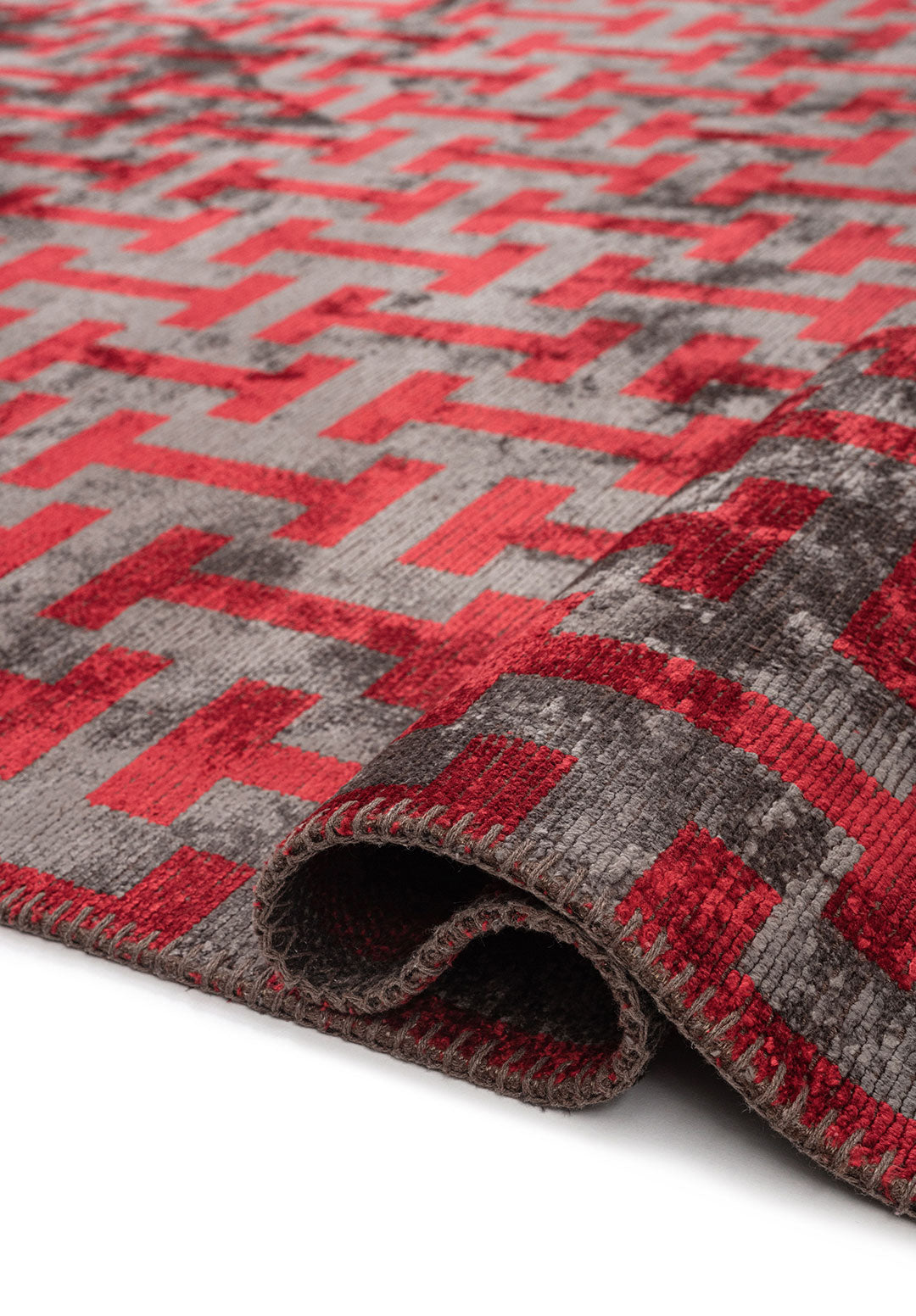 TIFFANY ANTHRACITE - RED RUG