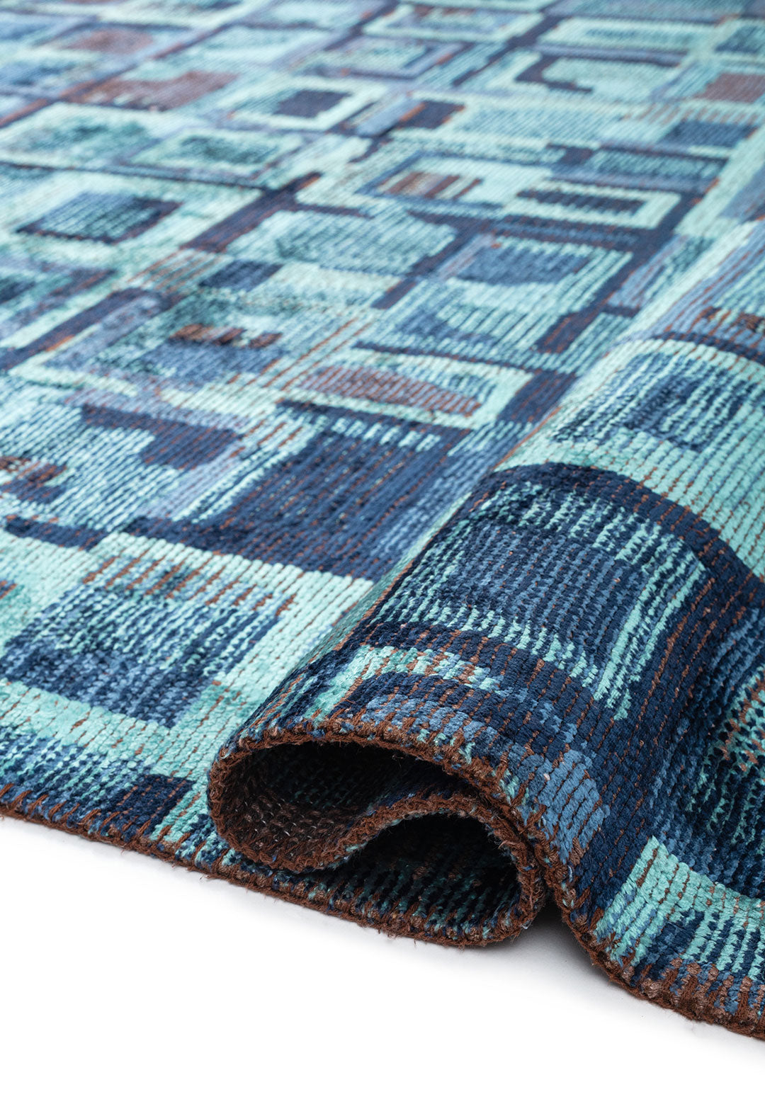 TRIBE TURQUOISE - DARK NAVY - NAVY BLUE RUG