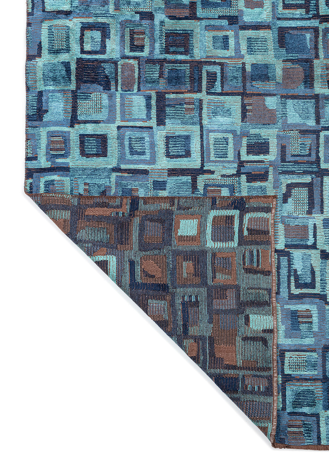 TRIBE TURQUOISE - DARK NAVY - NAVY BLUE RUG