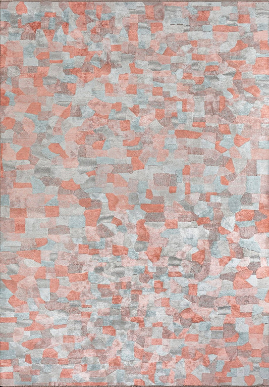 DUNE BONE - LIGHT CORAL - ICE BLUE RUG