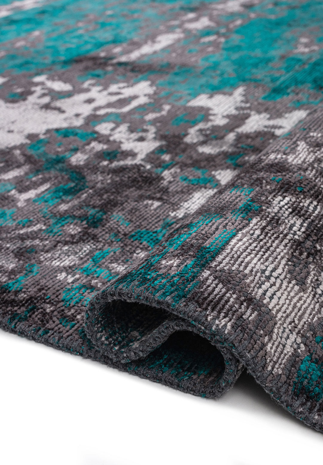 NEBULA DARK TURQUOISE - CHARCOAL - LIGHT GREY RUG