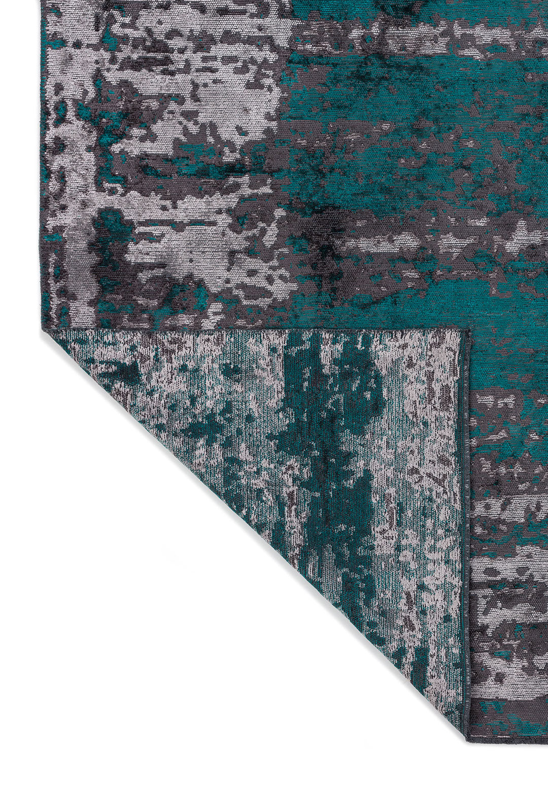 NEBULA DARK TURQUOISE - CHARCOAL - LIGHT GREY RUG