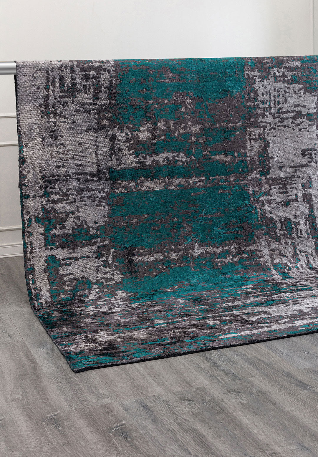 NEBULA DARK TURQUOISE - CHARCOAL - LIGHT GREY RUG