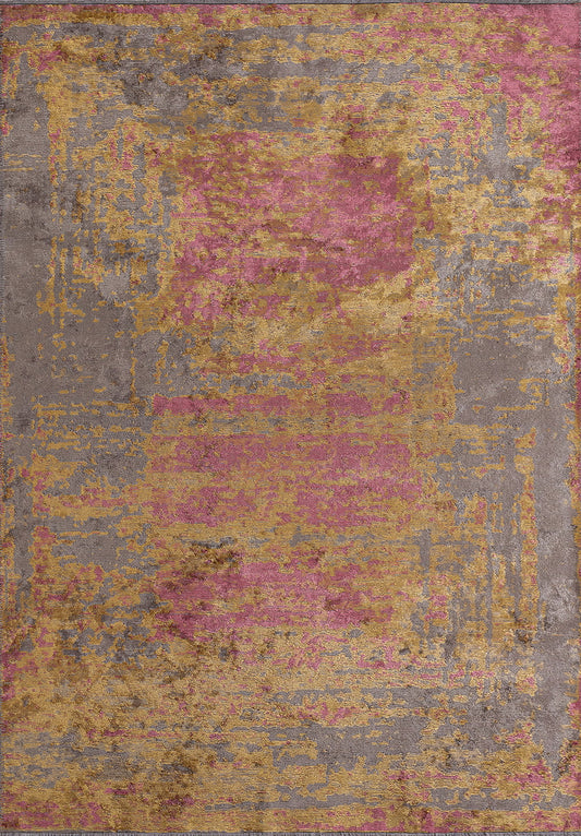 NEBULA ROSE - GOLD - DARK GREY RUG