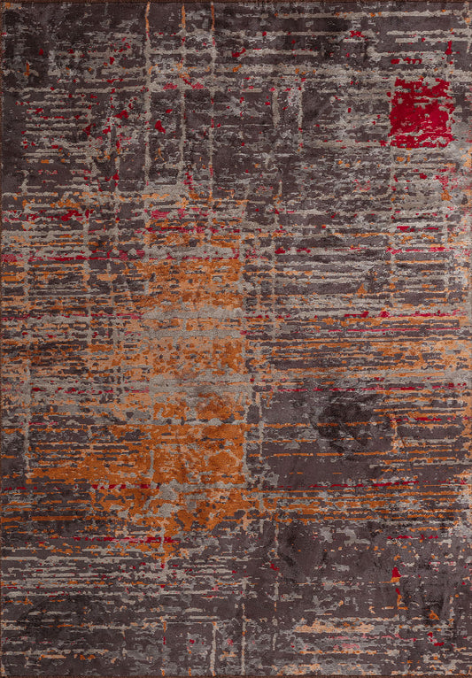 DAWN CHARCOAL - TERRA - RED - GREY RUG