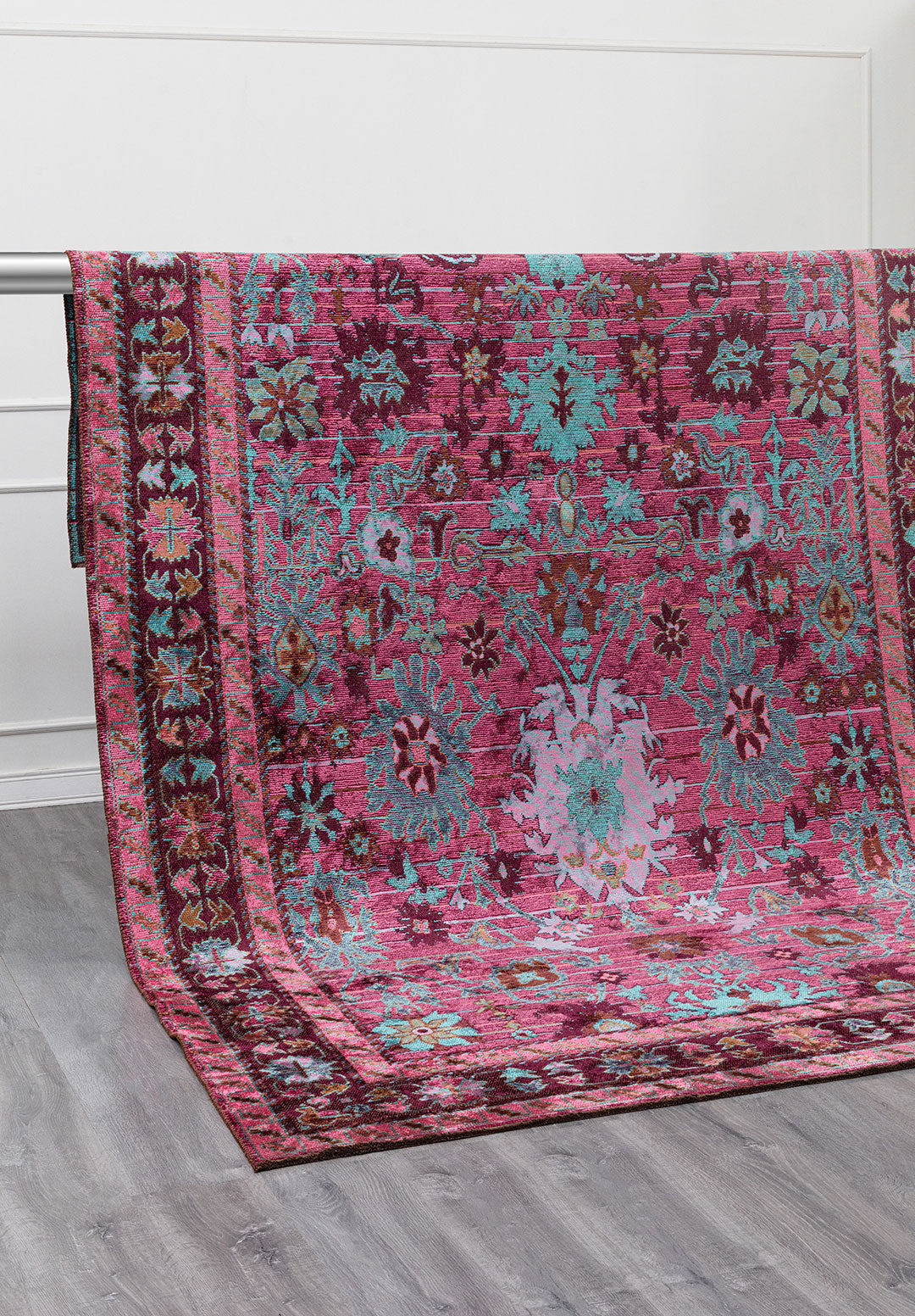 SPLENDOR CACAO - PINK - DARK DAMSON - TURQUOISE RUG