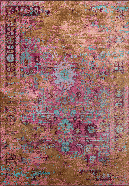 SPLENDOR ERA CACAO - PINK - DARK DAMSON - TURQUOISE RUG