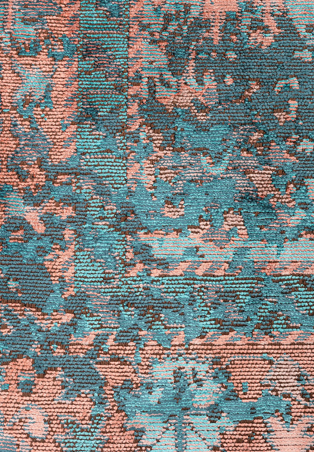 SPLENDOR PETROL- TURQUOISE - LIGHT CORAL- COPPER RUG