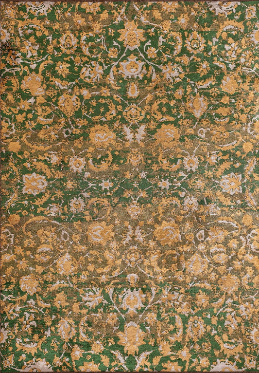 DREAM BONE - GOLD - FOREST GREEN RUG