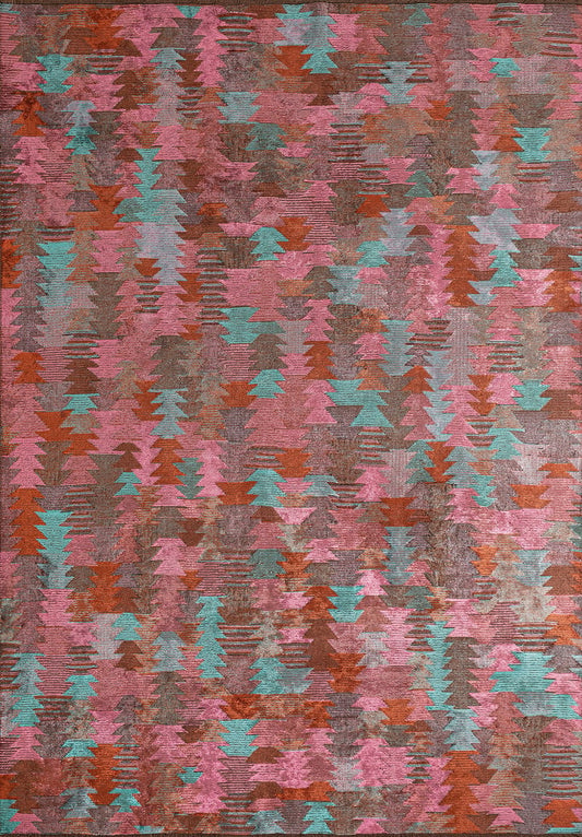 CLAN TURQUOISE - RUST - PINK RUG