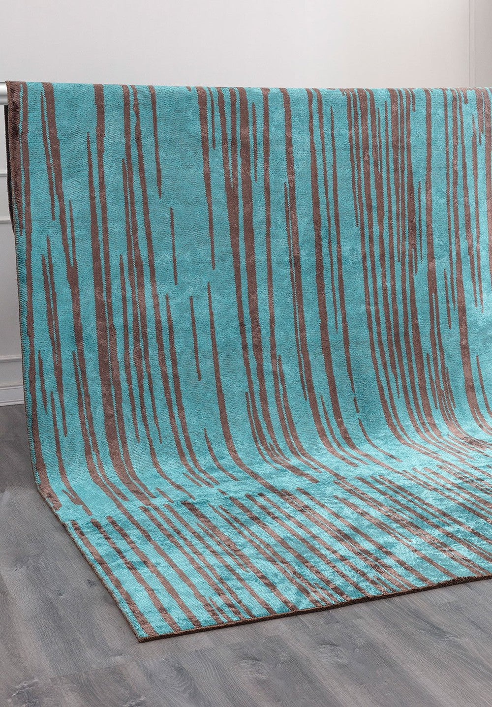 GRAVITY DARK MINK - TURQUOISE RUG