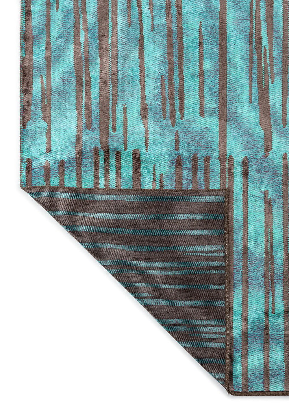 GRAVITY DARK MINK - TURQUOISE RUG